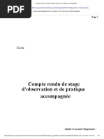 Compte Rendu de Stage D'observation Et de Pratique Accompagnée