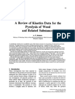 A Review of Kinetics Data For The Pyrolysis of Wood and Related Substances