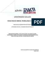 La Ciencia de La Administración Pública y Su Vinculación Con Otras Ciencias Sociales