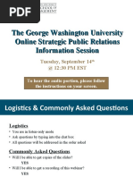 GW Online Strategic Public Relations Sept 14th Information Session