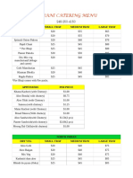 Rumani Catering Menu: Appetizers Small Tray Medium Tray Large Tray