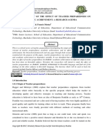 A Critical Review of The Effect of Teacher Preparedness On Students' Academic Achievement: A Research Agenda