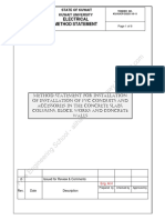 METHOD STATEMENT FOR INSTALLATION of PVC Conduits and Accessories in The Concrete Slabs, Columns, Block Works and Concrete Walls PDF