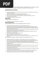 Sample Property Manager Resume