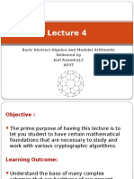 Basic Abstract Algebra and Modular Arithmetic Delivered by Joel Anandraj.E Ap/It