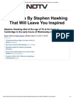 Stephen Hawking Death - 10 Quotes by Stephen Hawking That Will Leave You Inspired