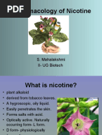 Pharmacology of Nicotine: S. Mahalakshmi II-UG Biotech