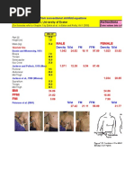 Eston's Prediction of Body Fat and Fat Free Mass Index From Skinfolds