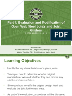 Part 1: Evaluation and Modification of Open Web Steel Joists and Joist Girders