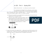 Physics 222 - Test 1 - Spring 2011: Quartz Fiber M M