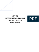 Ley Descentralizacion Del Estado de Honduras