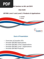 IRSE Seminar On 8th Jan'2010 New Delhi ERTMS Level 1 and Level 2: Products & Applications