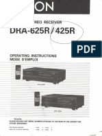 Denon 625R / 425R Receiver User Guide Owners Manual