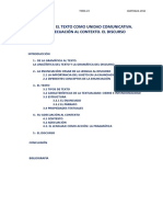 T 23 El Texto Como Unidad Comunicativa. Su Adecuación Al Contexto. El Discurso