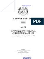 Act 471 Native Courts Criminal Jurisdiction Act 1991