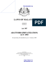 Act 507 Abattoirs Privatization Act 1993