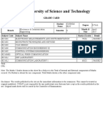 Cochin University of Science and Technology: Grade Card