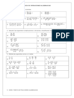 Guia de Ejercicios Operaciones Algebraicas Fraccionarias