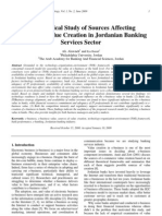 An Empirical Study of Sources Affecting E-Business Value Creation in Jordanian Banking Services Sector