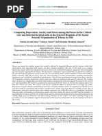 Comparing Depression Anxiety and Stress Among Thenurses in The Critical Care and Internal Surgical Units at The Selected