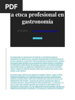 A Ética Profesional en Gastronomía