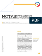 Abatte y Orellano NOTAS SOBRE EL CURRICULUM UNIVERSITARIO, Prácticas Profesionales y Saberes en Usos