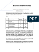 Bureau of Indian Standards: On-Line Examination - Recruitment of Scientist-B