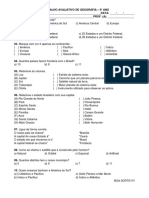 Trabalho Avaliativo de Geografia - 5º Ano