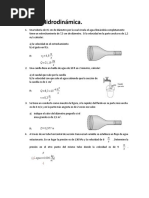 Guía de Ejercicios Hidrodinámica