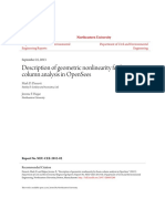 Geomatric Nonlinearity Formulation in Opensees