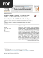 Progress in The Growth of CaCu3Ti4O12 and 2014 Progress in Crystal Growth An