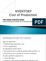 Inventory: COST OF PRODUCTION