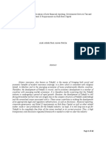 Takaful Regulations: Implications of New Financial Reporting, Government Services Tax and Basel II Requirements On Risk Base Capital