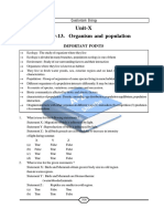 Unit-X Chapter-13. Organism and Population: Important Points