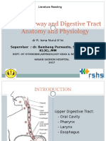 Upper Airway and Digestive Tract Anatomy and Physiology: Lierature Reading