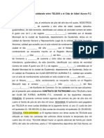 Contrato de Patrocinio Celebrado Entre TELGUA y El Club de Fútbol Aurora F