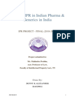 Role of IPR in Indian Pharma & Generics in India