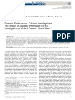 Forensic Evidence and Criminal Investigations: The Impact of Ballistics Information On The Investigation of Violent Crime in Nine Cities