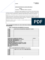 Evaluación de Matematica Cuarto Año Básico