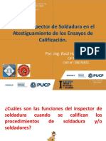 Rol Del Inspector de Soldadura en El Atestiguamiento de Los Ensayos de Calificación.