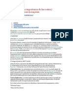 Ensayo Sobre La Importancia de Los Costos y Presupuestos para La Empresa