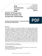 Democratizing Corporate Governance: Compensating For The Democratic Deficit of Corporate Political Activity and Corporate Citizenship