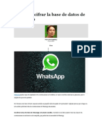 Cómo Descifrar La Base de Datos de Whatsapp