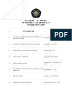 Academic Calendar of Universitas Brawijaya TAHUN 2017 / 2018