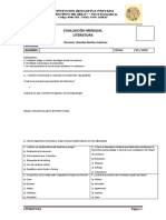 Evaluación Bimestral Literatura 1ero y 2do