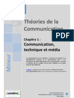 Theories de La Communication Communication CH 1 Communication Technique Et Media