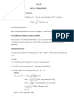 Unit - IV Laplace Transfroms