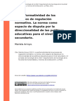 Mariela Arroyo (2012) - La Performatividad de Los Procesos de Regulacion Normativa. La Norma Como Espacio de Disputa Por La Direccionalida (..)