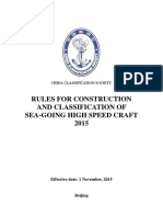 Rules For Construction and Classification of Sea-Going High Speed Craft (2015) - CL PDF