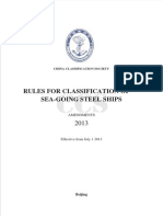 Rules For Classification of Sea-Going Steel Ships 2013 Amendments